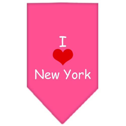 I Heart New York Screen Print Bandana Bright Pink Small